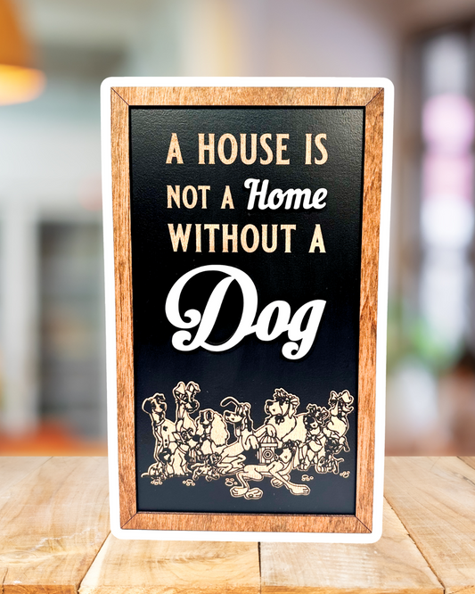 Dog Home Park-Inspired Framed Sign | Wooden Wall Art & Handmade Home Decor | 10.9in x 18.5in