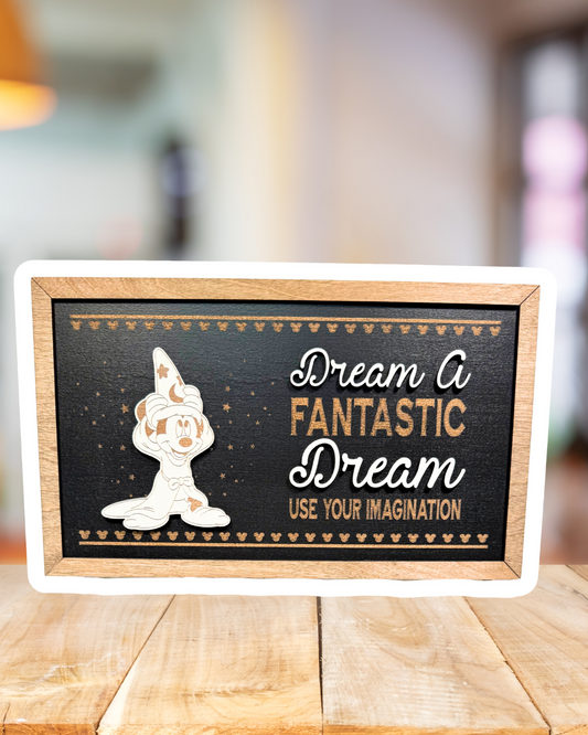 NEW Imagination Park-Inspired Framed Sign | Wooden Wall Art & Handmade Home Decor | 10.9in x 18.5in