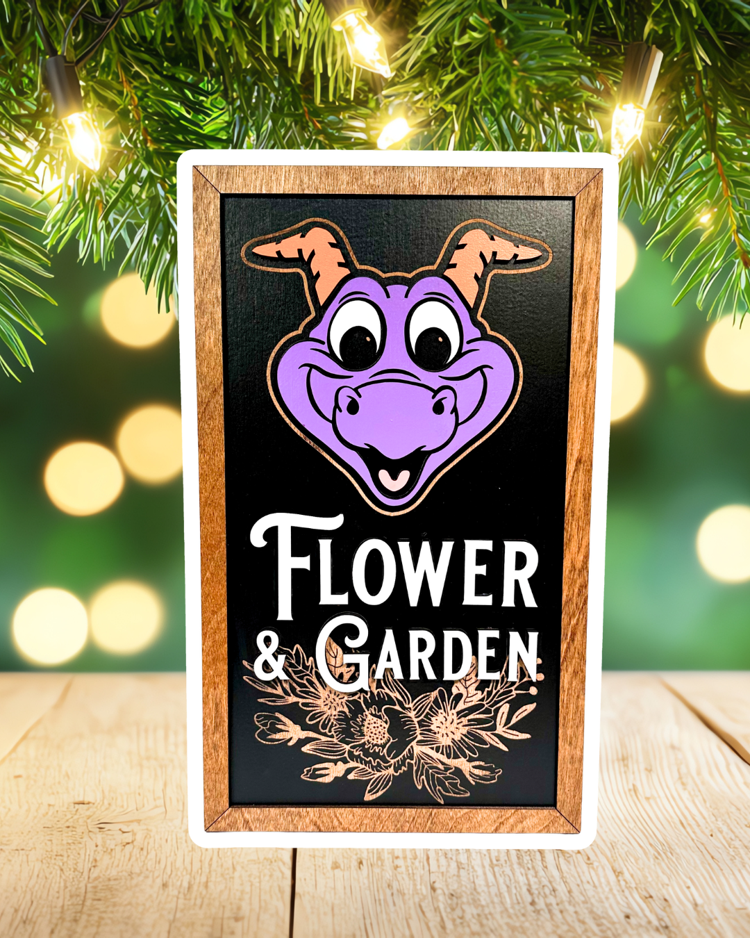 Purple Flower & Garden Park-Inspired Framed Sign