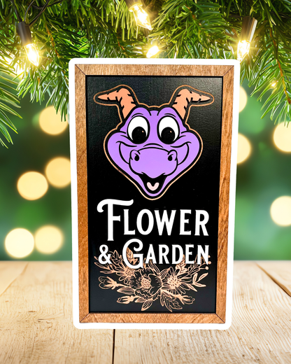 Purple Flower & Garden Park-Inspired Framed Sign