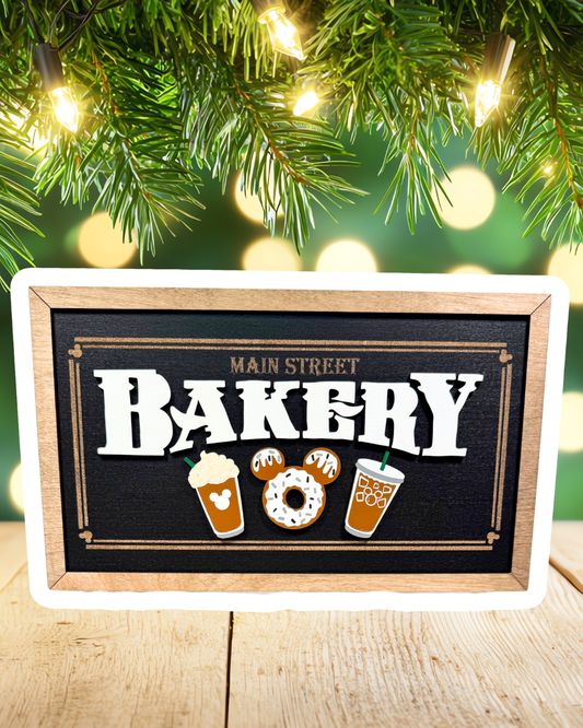Main Street Bakery Park-Inspired Framed Sign | Iced Coffee