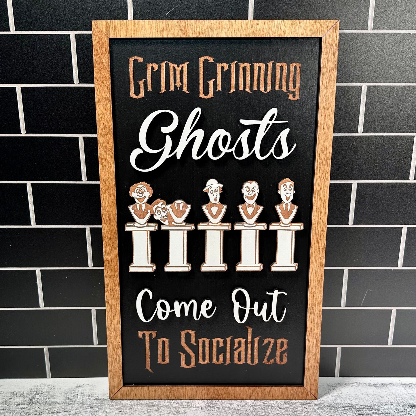Ghost Social Framed Halloween Sign