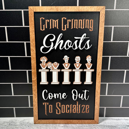Ghost Social Framed Halloween Sign