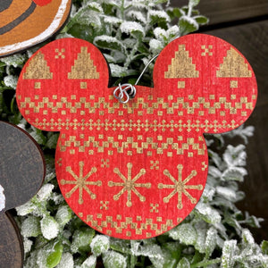 Red Sweater Mouse Christmas Ornament