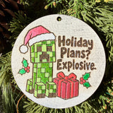 Finished hand-painted Holiday Plans? Explosive on evergreen greenery.