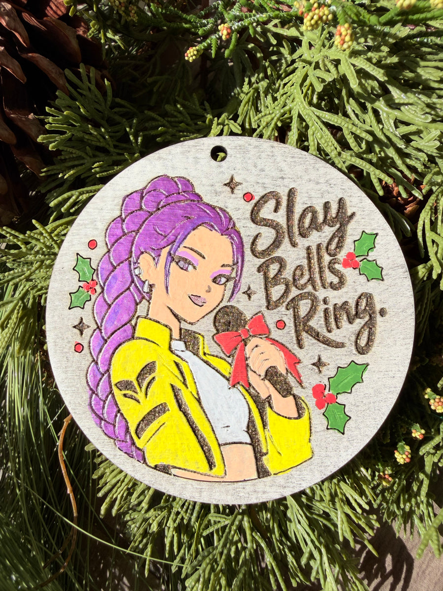 Slay Bells Ring | Hand-Painted Round Ornament