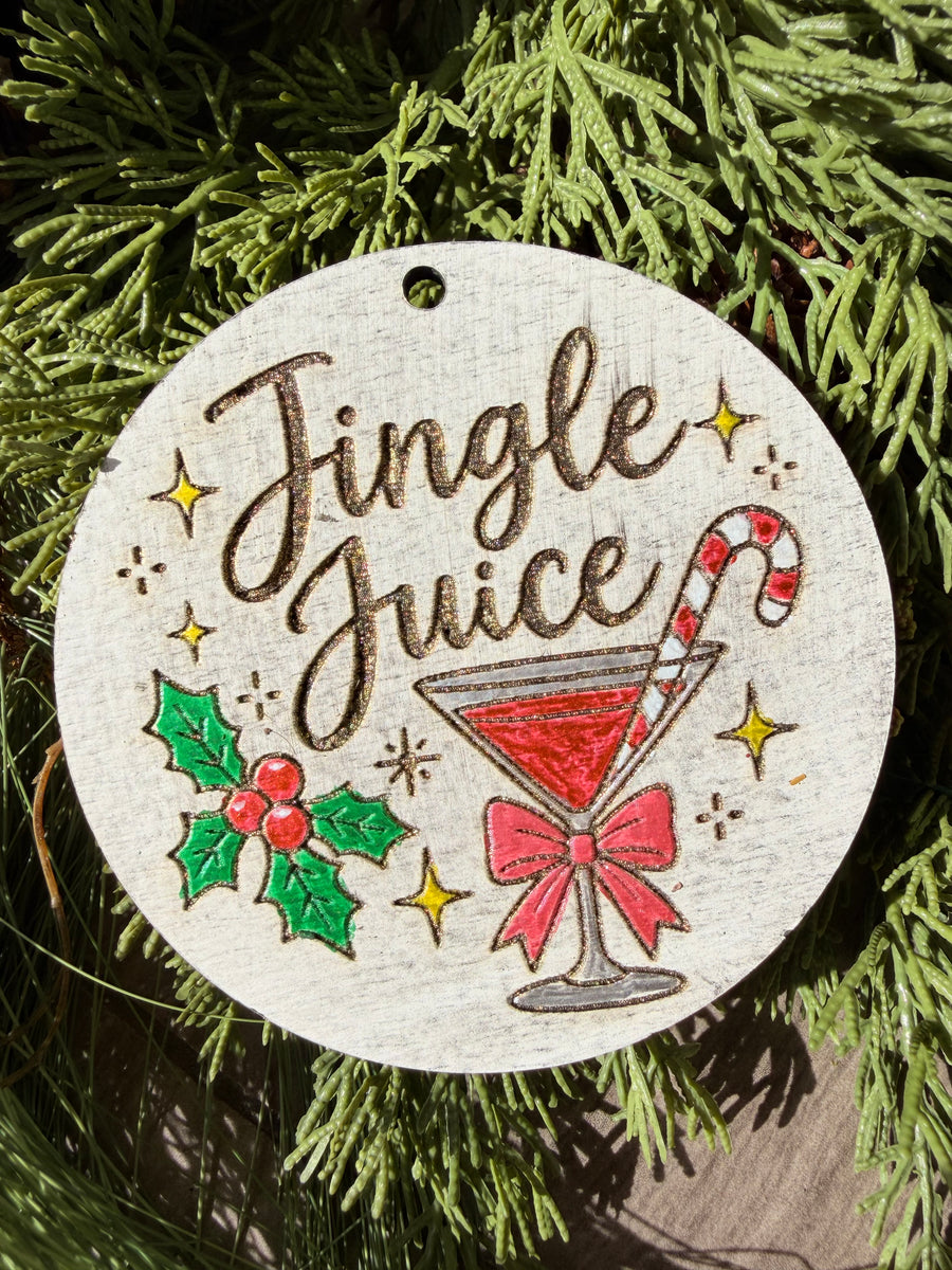Jingle Juice | Hand-Painted Round Ornament