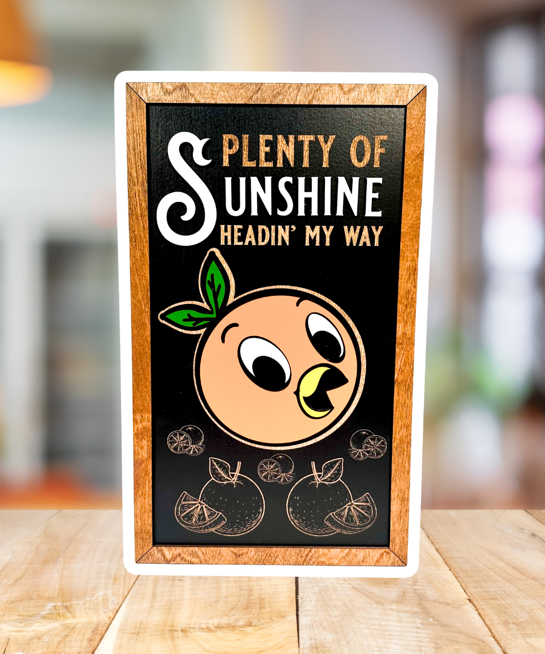 Plenty Of Sunshine Headin' My Way | Orange Bird Vertical Framed Sign - Handmade by JRW Design Co.