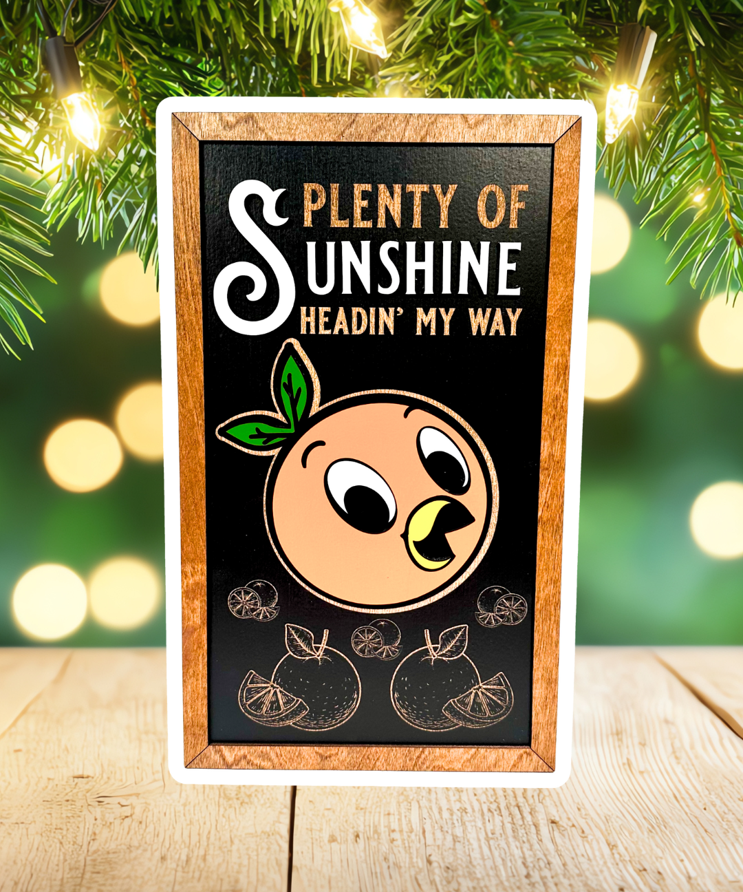 Plenty Of Sunshine Headin' My Way | Orange Bird Vertical Framed Sign - Handmade by JRW Design Co.