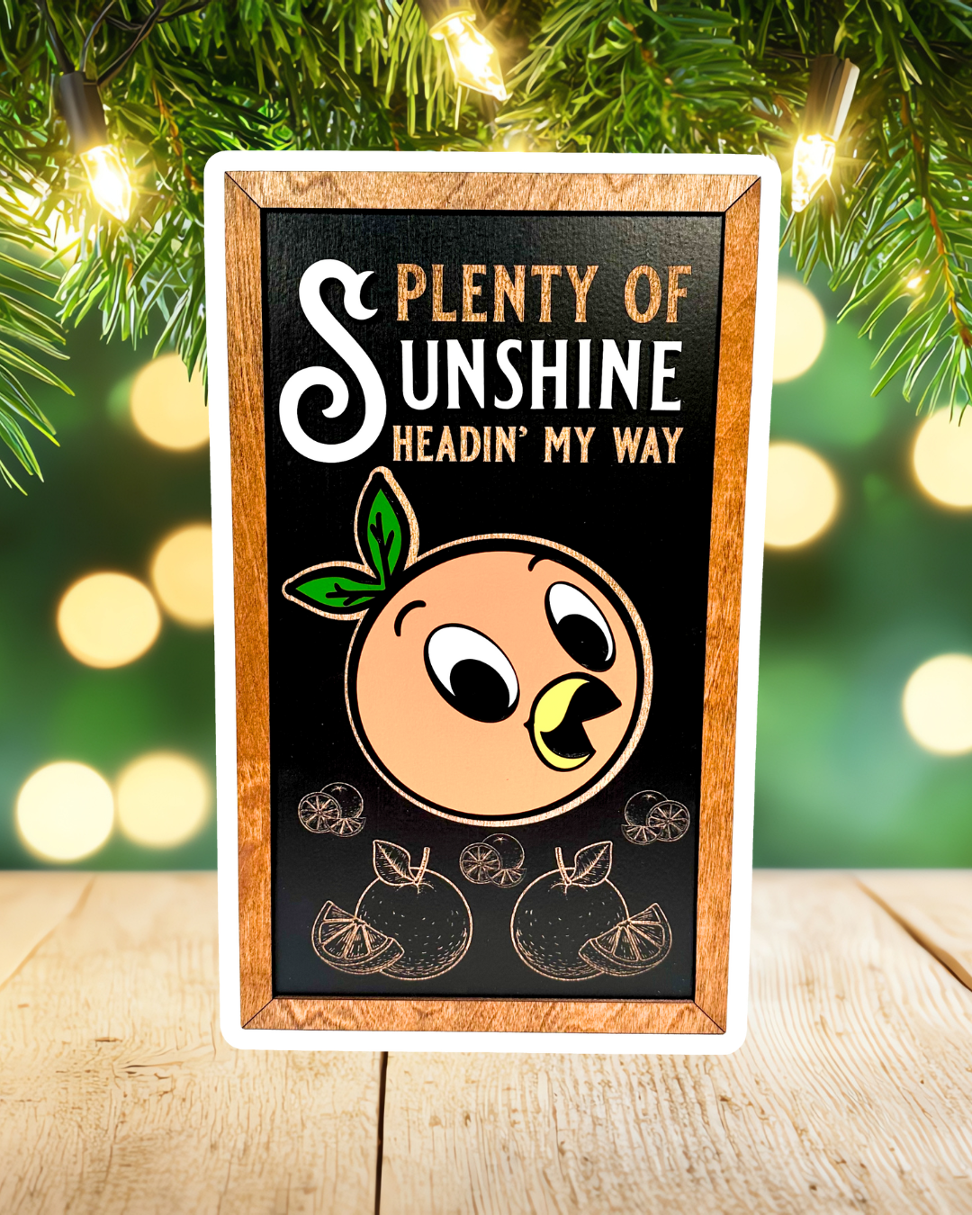 Plenty Of Sunshine Headin' My Way | Orange Bird Vertical Framed Sign - Handmade by JRW Design Co.