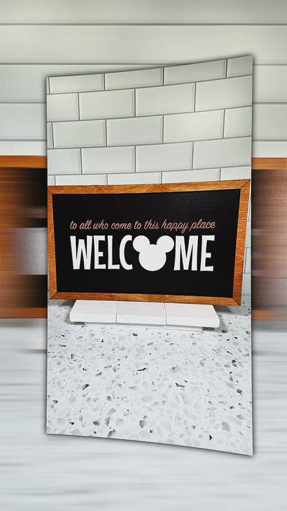 To All Who Come To This Happy Place Welcome Park-Inspired Framed Sign