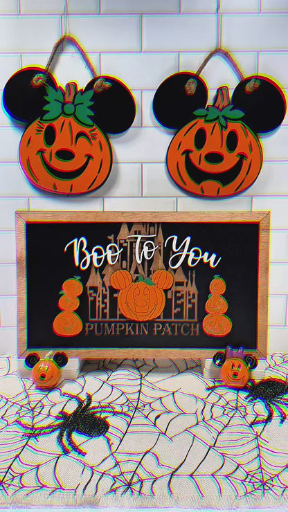 Boo To You Pumpkin Patch Framed Halloween Sign