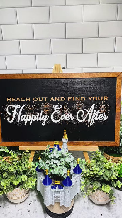 Original Happily Ever After Park-Inspired Framed Sign