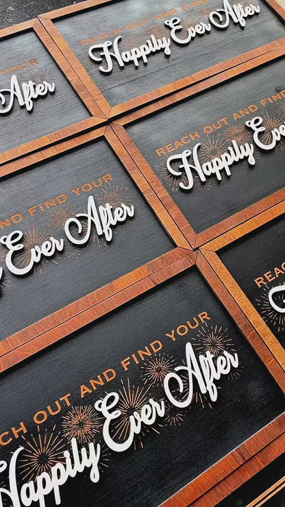 Original Happily Ever After Park-Inspired Framed Sign