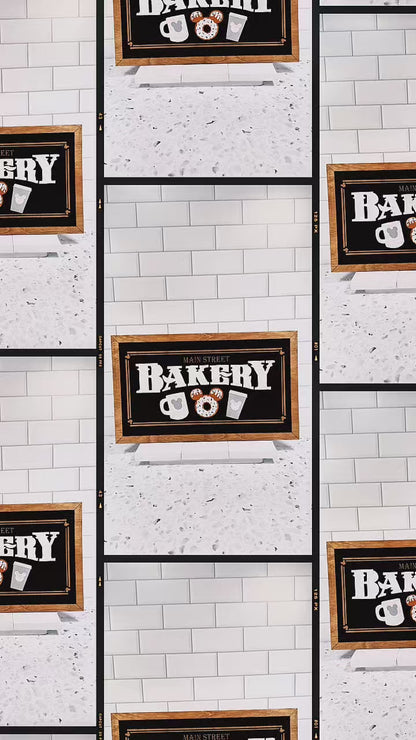 Main Street Bakery Park-Inspired Framed Sign - Black & White