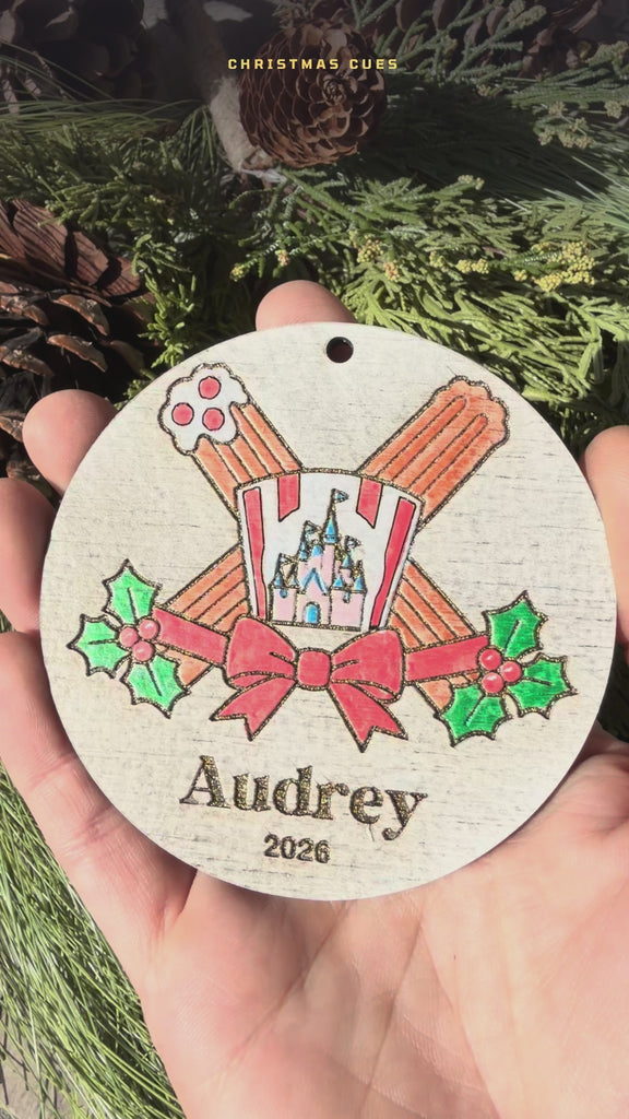 Holiday Churros hand-painted ornament — product video with music