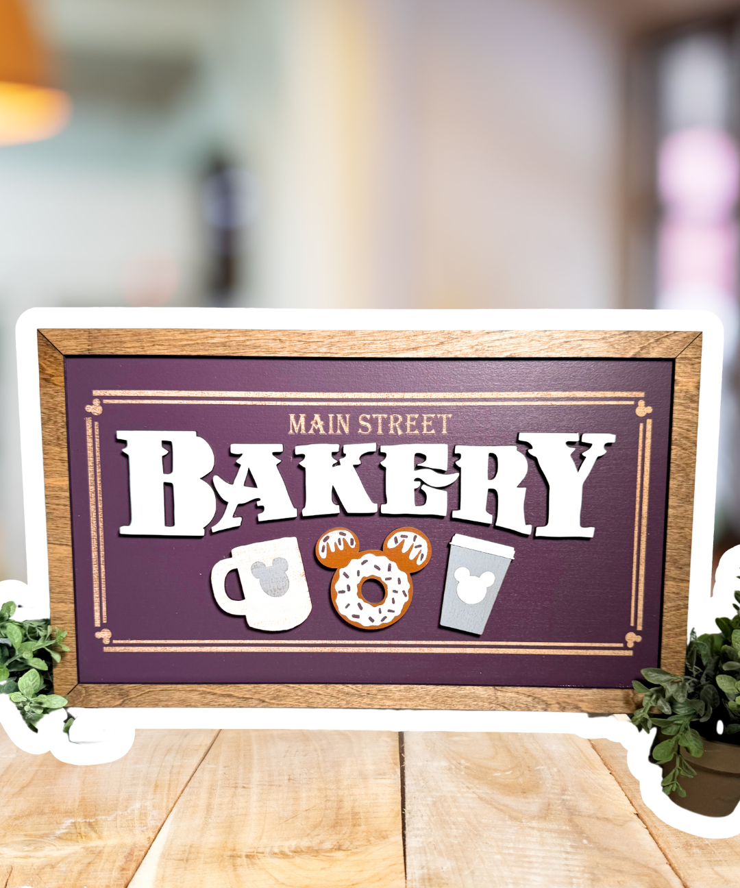 Main Street Bakery | Deep Purple Framed Sign - Handmade by JRW Design Co.