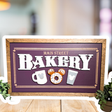 Main Street Bakery | Deep Purple Framed Sign - Handmade by JRW Design Co.