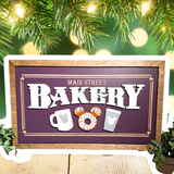 Main Street Bakery | Deep Purple Framed Sign - Handmade by JRW Design Co.