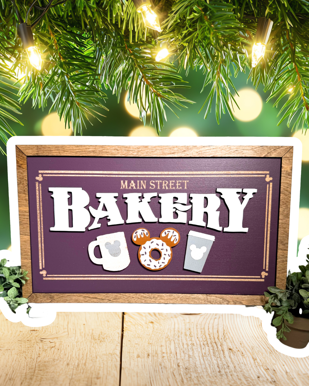 Main Street Bakery Park-Inspired Framed Sign - Deep Purple