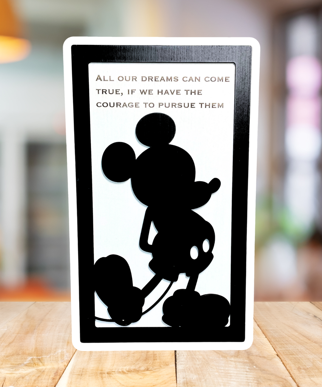 All Our Dreams Can Come True | Mouse Silhouette Framed Sign - Handmade by JRW Design Co.