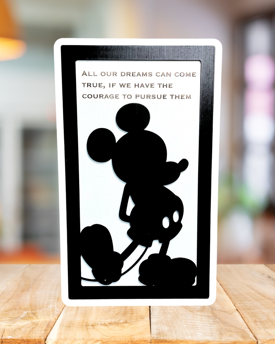 All Our Dreams Can Come True | Mouse Silhouette Framed Sign - Handmade by JRW Design Co.