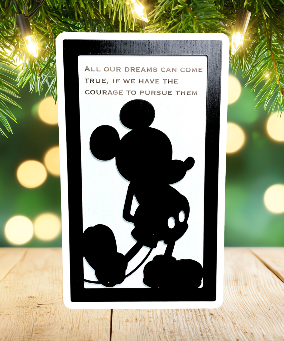 All Our Dreams Can Come True | Mouse Silhouette Framed Sign - Handmade by JRW Design Co.