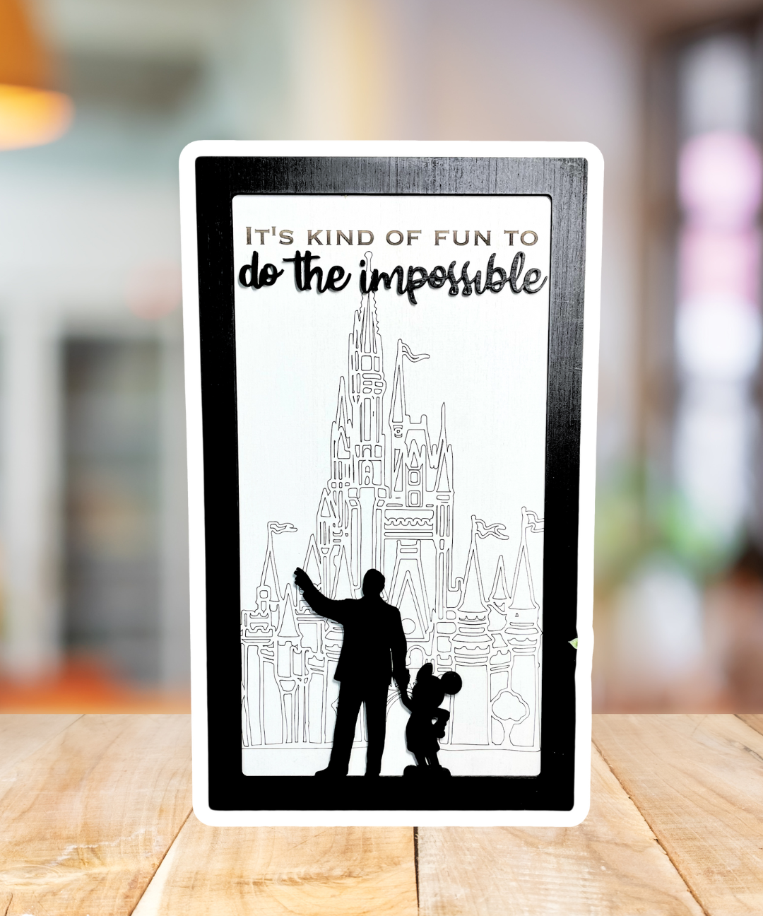 It's Kind Of Fun To Do The Impossible | Partners Silhouette Framed Sign - Handmade by JRW Design Co.