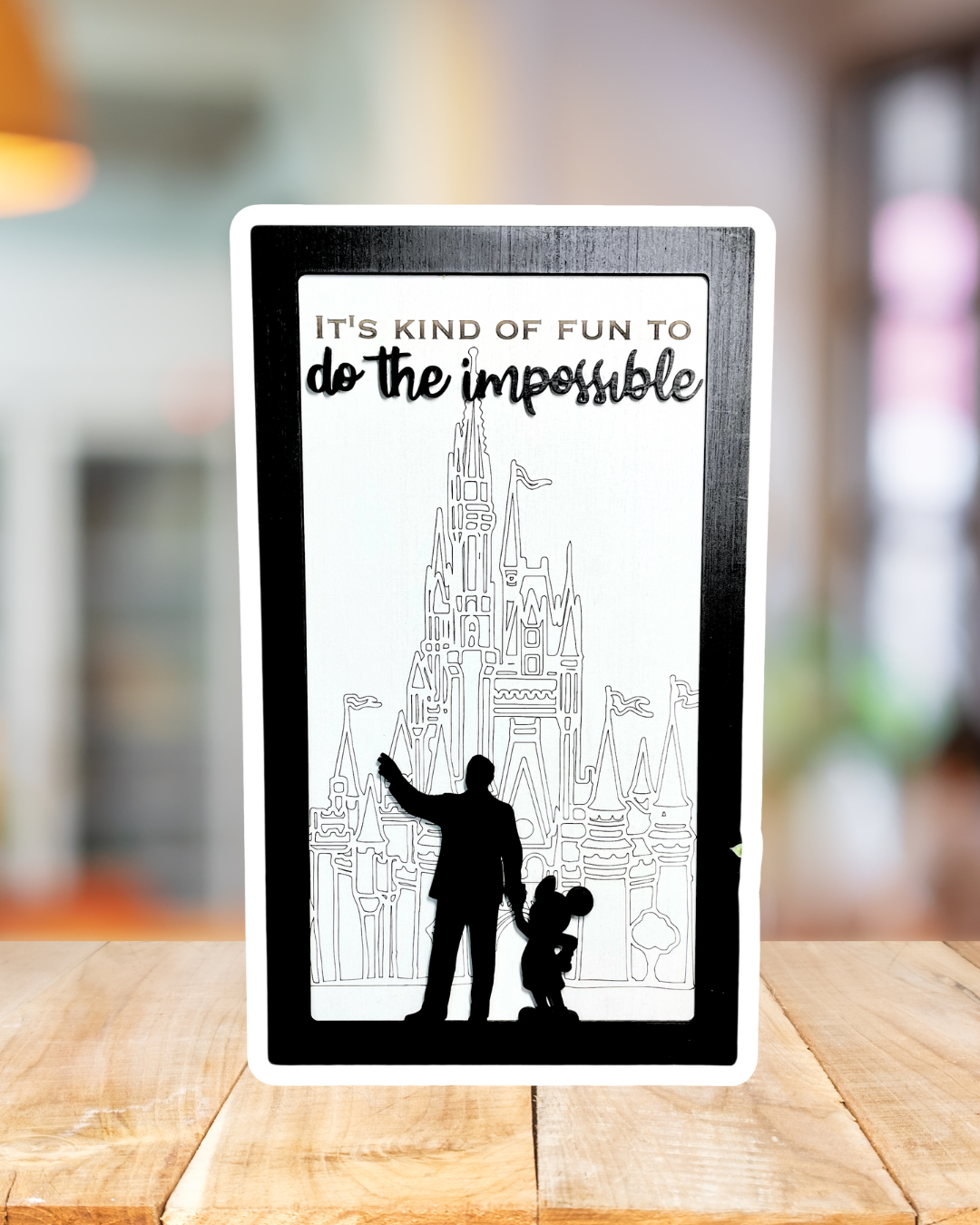It's Kind Of Fun To Do The Impossible | Partners Silhouette Framed Sign - Handmade by JRW Design Co.