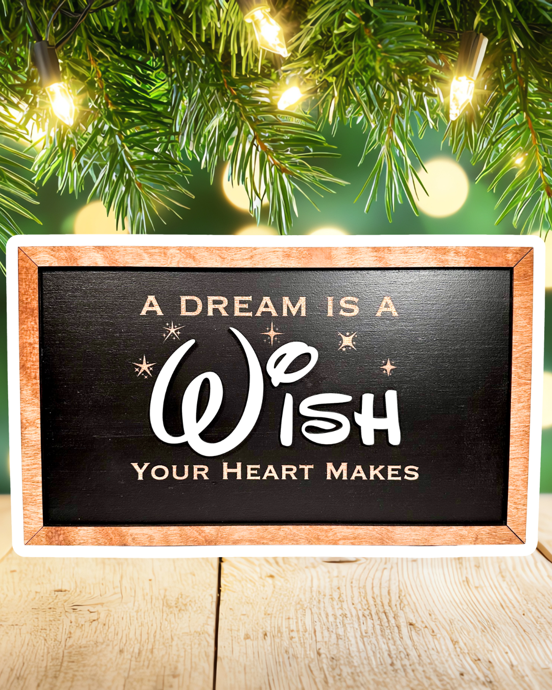 A Dream Is A Wish Your Heart Makes | Park-Inspired Framed Sign - Handmade by JRW Design Co.
