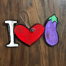 Load image into Gallery viewer, I Love Eggplant Christmas Ornament
