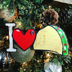 I Love Tacos Christmas Ornament