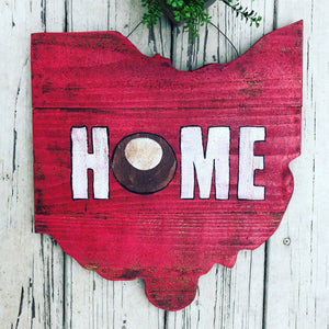 Buckeye Home Ohio | Buckeye State | Wood Sign | Ohio Wall Hanger