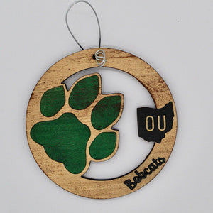 Ohio University OU Bobcat Christmas Ornament