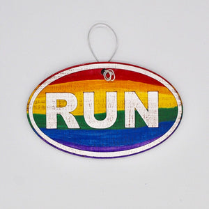 Rainbow Pride RUN | Running | Race | Christmas Ornament