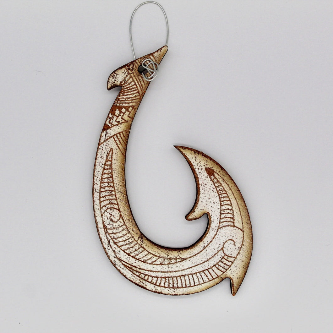 Curved Hook Carved From Antler Necklace, carved from shed antler