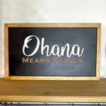 Ohana Means Family | Park-Inspired Framed Sign - Handmade by JRW Design Co.