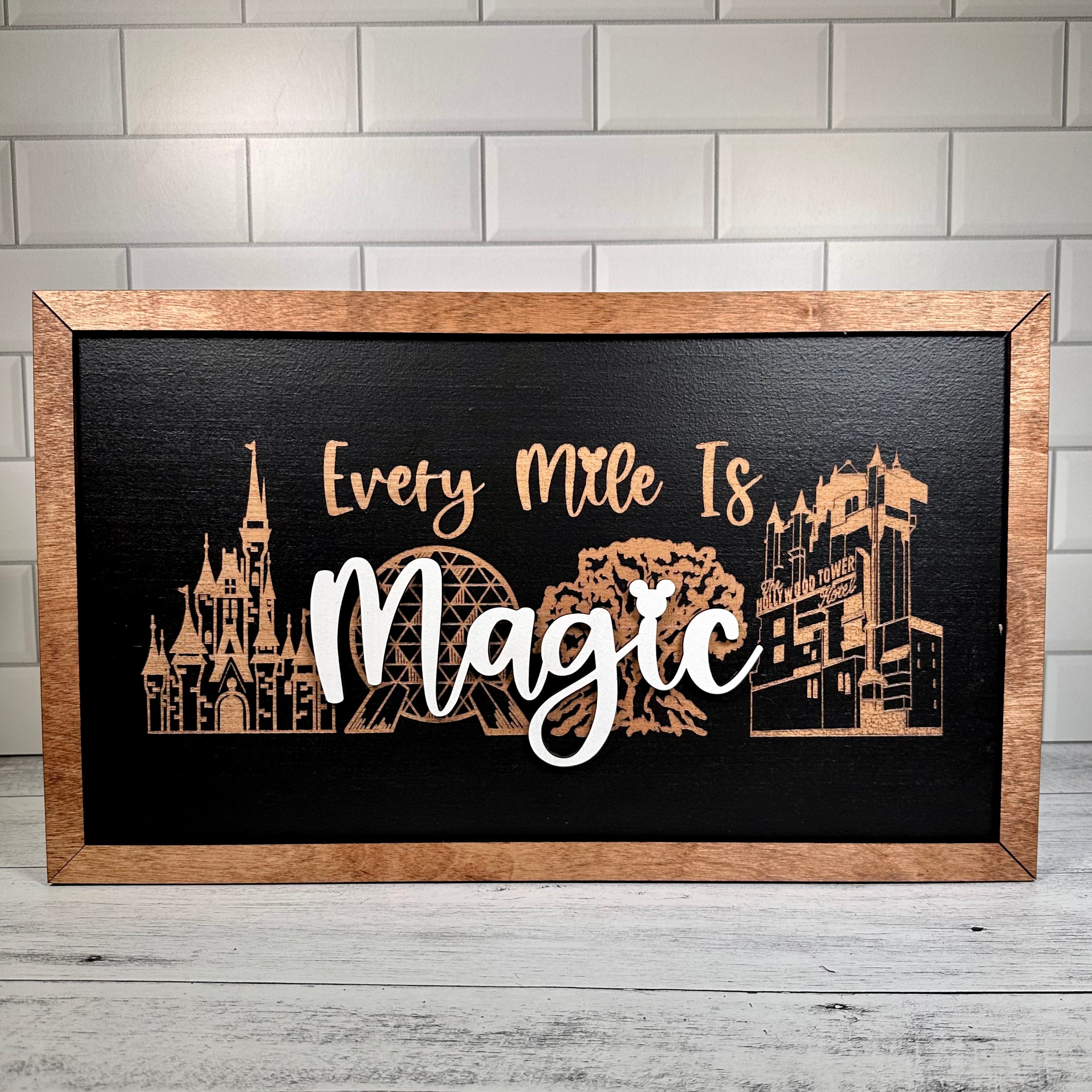 Every Mile Is Magic | Four Parks Skyline Framed Sign - Handmade by JRW Design Co.