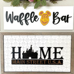 HOME Main Street U.S.A. | Sleeping Beauty Castle Light Background Framed Sign - Handmade by JRW Design Co.