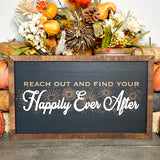 Happily Ever After | Castle & Fireworks Vertical Framed Sign - Handmade by JRW Design Co.