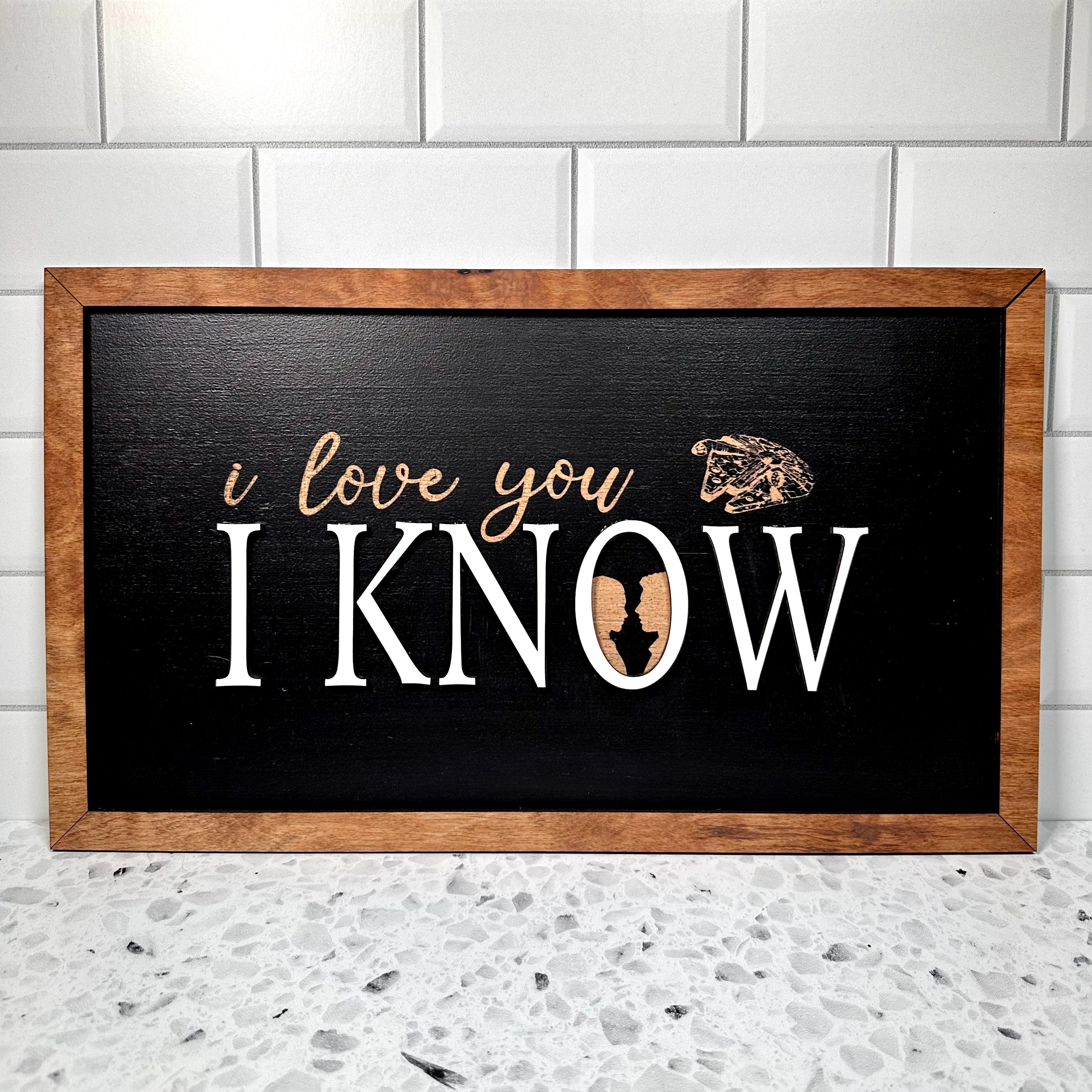 I Love You I Know | Galactic Romance Framed Sign - Handmade by JRW Design Co.