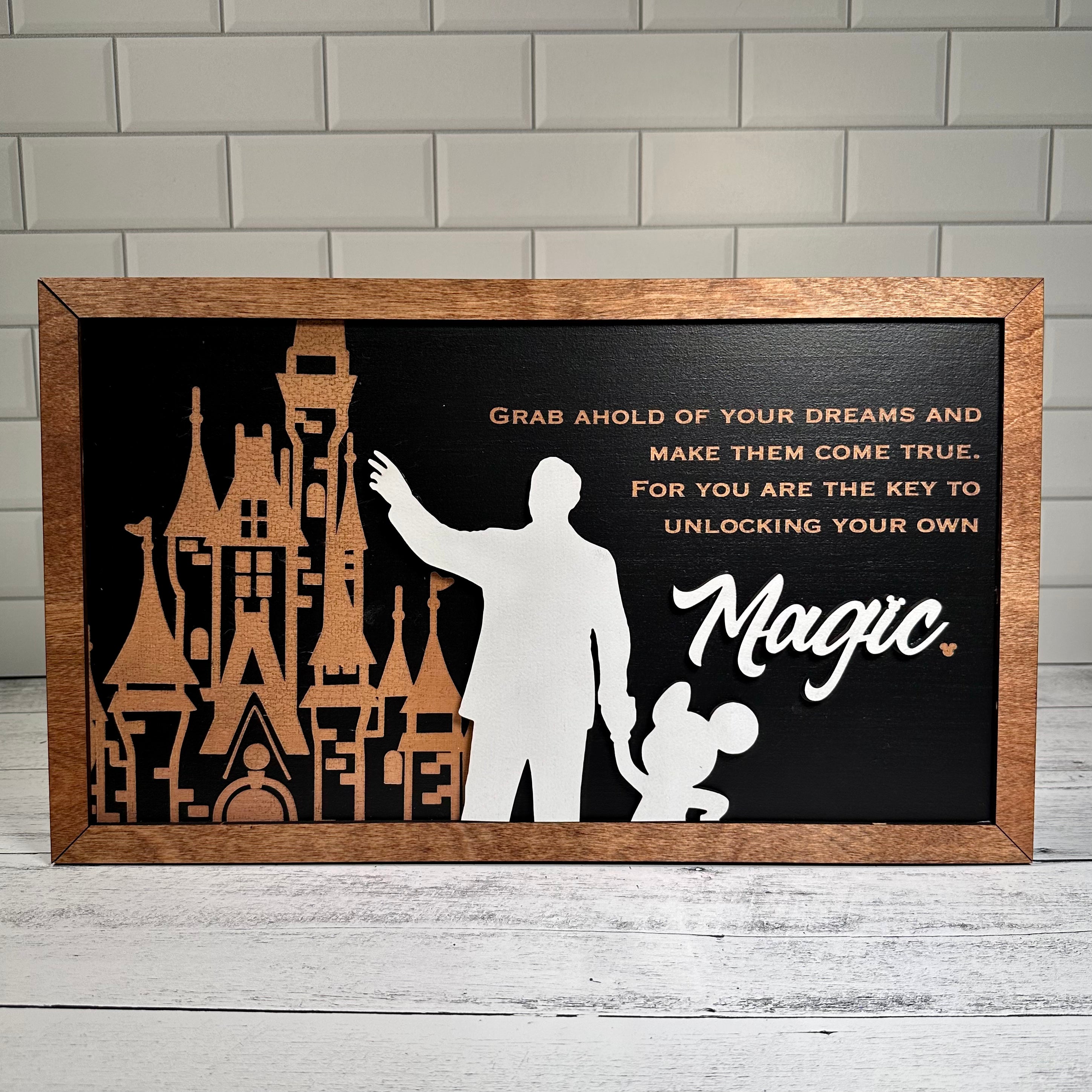 Grab Ahold Of Your Dreams | Unlocking Your Own Magic Framed Sign - Handmade by JRW Design Co.