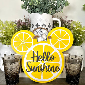Hello Lemon Sunshine Mouse Wall Sign