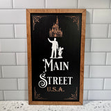 Main Street U.S.A. | Walking Partners & Castle Framed Sign - Handmade by JRW Design Co.