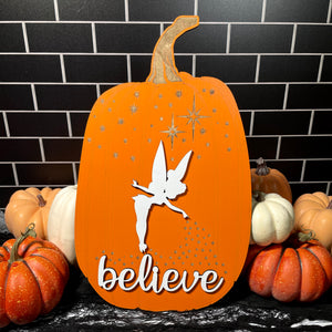 Believe Pumpkin Sign
