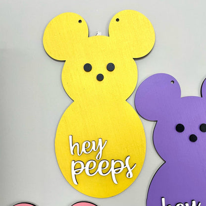 Hey Peeps - Mouse Peep Sign