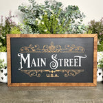 Main Street U.S.A. | Partners & Castle Vertical Framed Sign - Handmade by JRW Design Co.