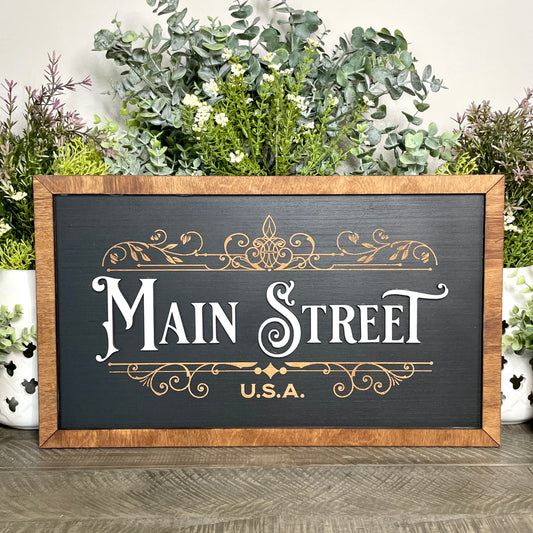 Main Street U.S.A. Park-Inspired Framed Sign