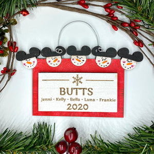 Customizable Snow Family Christmas Ornament