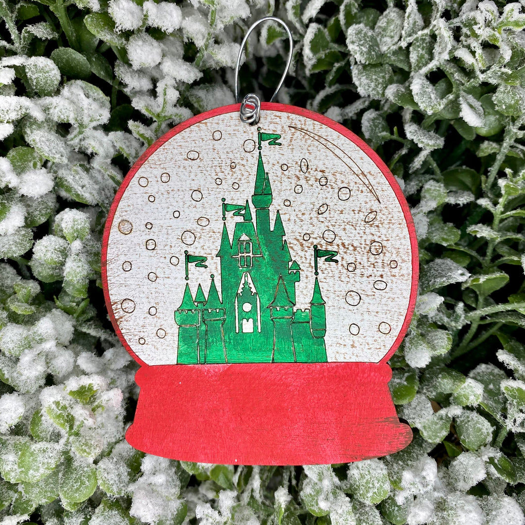 Castle Snow Globe Christmas Ornament